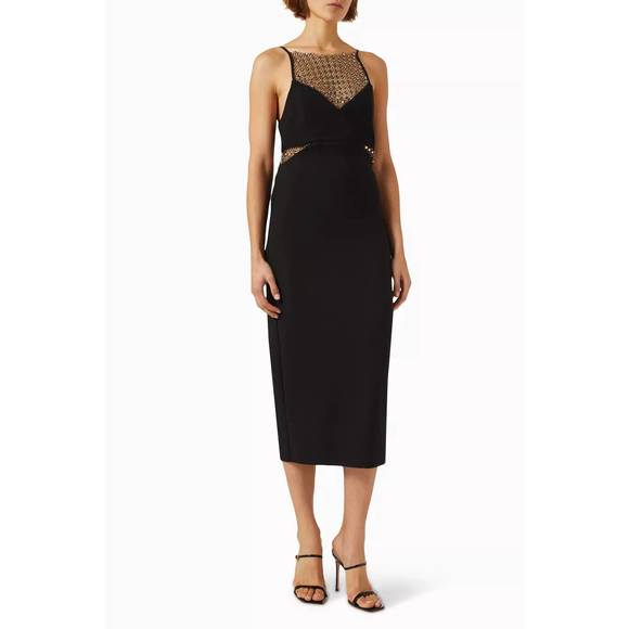 NEW ELLIATT catherine dress in black/gold Midi